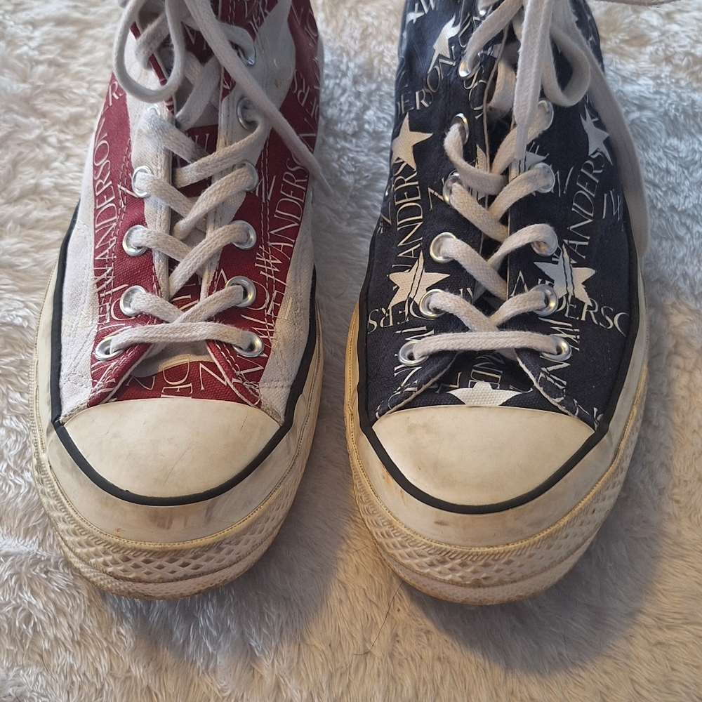 Converse JW Aanderson Hi 70 Chuck Taylors In Split Flag Print Womens 12 Mens 10 - Picture 3 of 5